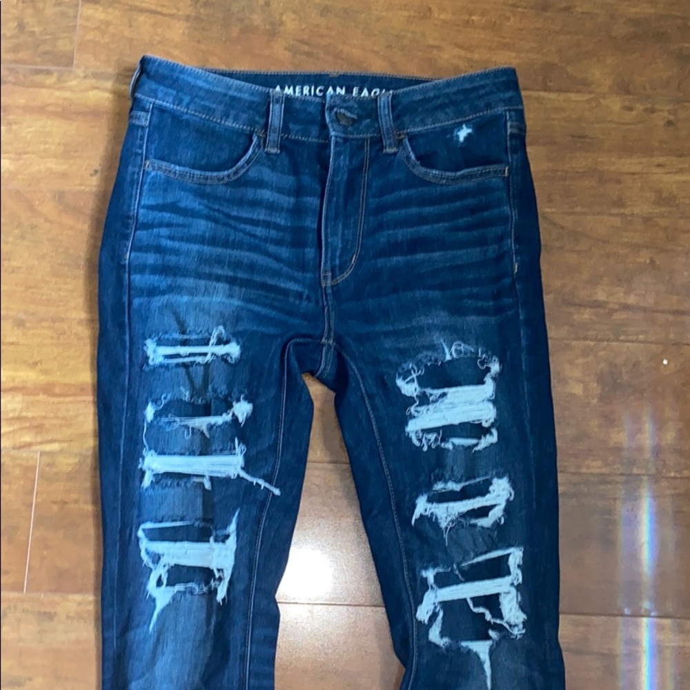 American Eagle Long Distressed Skinny Jeans